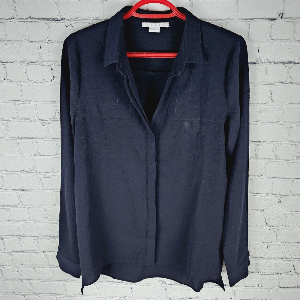 ACHRO | button up collared long sleeve blouse